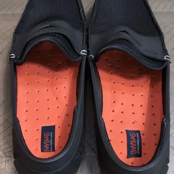 Swims Black Mens Rubber Mesh Boat Loafer Water Beach Pool Shoes Size 11 - Picture 8 of 10